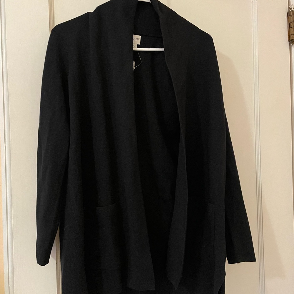J. Crew Black Open Front Cardigan
